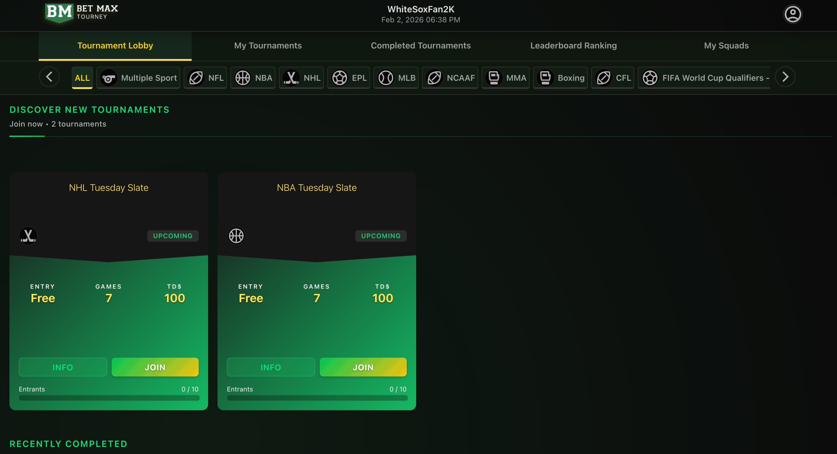 Player Dashboard